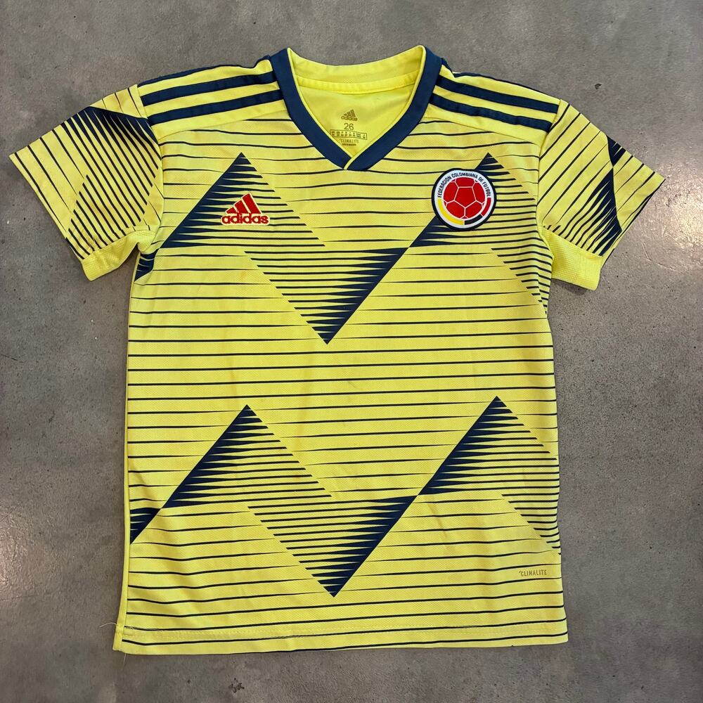 Adidas Colombia Futbol Soccer yellow home jersey Youth boys Medium 8